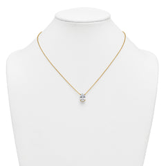 14k 4 carat Lab Grown Diamond VS+ F+ Oval Complete Four Prong 18 inch Pendant Necklace