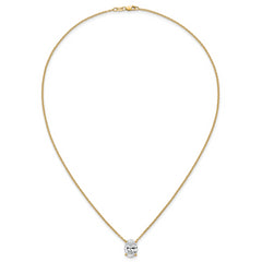 14k 4 carat Lab Grown Diamond VS+ F+ Oval Complete Four Prong 18 inch Pendant Necklace