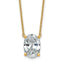 14k 4 carat Lab Grown Diamond VS+ F+ Oval Complete Four Prong 18 inch Pendant Necklace