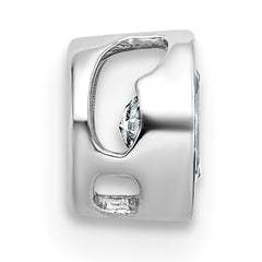 14k White Gold 1/4 carat Lab Grown Diamond VS+ F+ Oval Complete Bezel Set Chain Slide Pendant