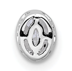 14k White Gold 1/4 carat Lab Grown Diamond VS+ F+ Oval Complete Bezel Set Chain Slide Pendant