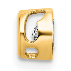 14k 1/4 carat Lab Grown Diamond VS+ F+ Oval Complete Bezel Set Chain Slide Pendant