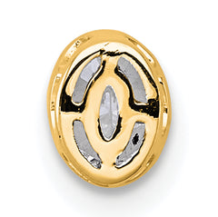 14k 1/4 carat Lab Grown Diamond VS+ F+ Oval Complete Bezel Set Chain Slide Pendant