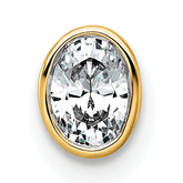 14k 1/4 carat Lab Grown Diamond VS+ F+ Oval Complete Bezel Set Chain Slide Pendant