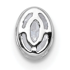 14k White Gold 1/3 carat Lab Grown Diamond VS+ F+ Oval Complete Bezel Set Chain Slide Pendant