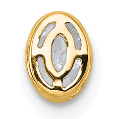 14k 1/3 carat Lab Grown Diamond VS+ F+ Oval Complete Bezel Set Chain Slide Pendant