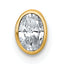 14ky 1/3ct Lab Grown Dia VS+ F+ Oval Comp Bezel Set Chain Slide Pendant