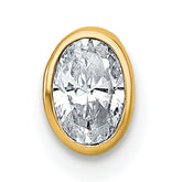 14k 1/3 carat Lab Grown Diamond VS+ F+ Oval Complete Bezel Set Chain Slide Pendant