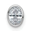 14k White Gold 3/8 carat Lab Grown Diamond VS+ F+ Oval Complete Bezel Set Chain Slide Pendant