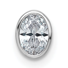 14kw 3/8ct Lab Grown Dia VS+ F+ Oval Comp Bezel Set Chain Slide Pendant