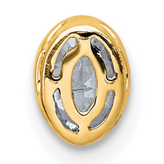 14k 3/8 carat Lab Grown Diamond VS+ F+ Oval Complete Bezel Set Chain Slide Pendant