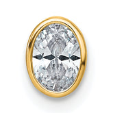14k 3/8 carat Lab Grown Diamond VS+ F+ Oval Complete Bezel Set Chain Slide Pendant