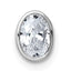 14k White Gold 1/2 carat Lab Grown Diamond VS+ F+ Oval Complete Bezel Set Chain Slide Pendant