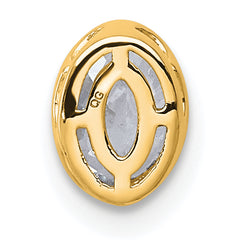 14k 1/2 carat Lab Grown Diamond VS+ F+ Oval Complete Bezel Set Chain Slide Pendant