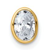 14k 1/2 carat Lab Grown Diamond VS+ F+ Oval Complete Bezel Set Chain Slide Pendant