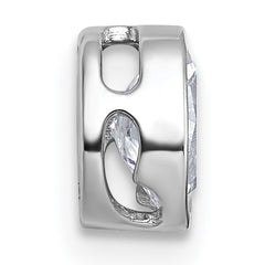 14k White Gold 5/8 carat Lab Grown Diamond VS+ F+ Oval Complete Bezel Set Chain Slide Pendant