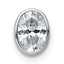 14k White Gold 5/8 carat Lab Grown Diamond VS+ F+ Oval Complete Bezel Set Chain Slide Pendant