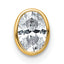 14k 5/8 carat Lab Grown Diamond VS+ F+ Oval Complete Bezel Set Chain Slide Pendant