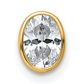 14k 5/8 carat Lab Grown Diamond VS+ F+ Oval Complete Bezel Set Chain Slide Pendant