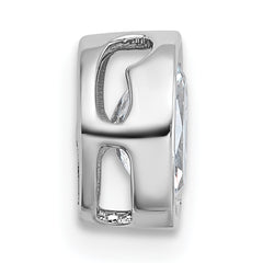 14k White Gold 3/4 carat Lab Grown Diamond VS+ F+ Oval Complete Bezel Set Chain Slide Pendant