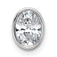 14k White Gold 3/4 carat Lab Grown Diamond VS+ F+ Oval Complete Bezel Set Chain Slide Pendant