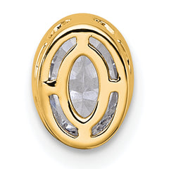 14k 3/4 carat Lab Grown Diamond VS+ F+ Oval Complete Bezel Set Chain Slide Pendant