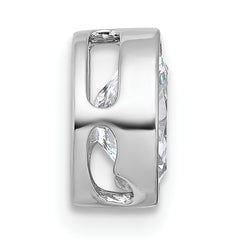 14k White Gold 1 carat Lab Grown Diamond VS+ F+ Oval Complete Bezel Set Chain Slide Pendant