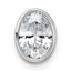 14k White Gold 1 carat Certified Lab Grown Diamond VS+ F+ Oval Complete Bezel Set Chain Slide Pendant