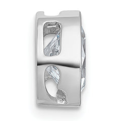 14k White Gold 1 1/2 carat Certified Lab Grown Diamond VS+ F+ Oval Complete Bezel Set Chain Slide Pendant