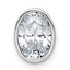 14k White Gold 1 1/2 carat Certified Lab Grown Diamond VS+ F+ Oval Complete Bezel Set Chain Slide Pendant