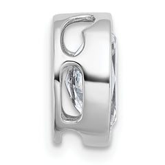 14k White Gold 2 carat Lab Grown Diamond VS+ F+ Oval Complete Bezel Set Chain Slide Pendant