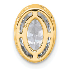 14k 2 carat Lab Grown Diamond VS+ F+ Oval Complete Bezel Set Chain Slide Pendant