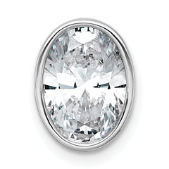 14kw 2 1/2ct Cert Lab Grown Dia VS+ F+ Oval Comp Bezel Set Chain Slide