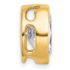 14k 2 1/2 carat Certified Lab Grown Diamond VS+ F+ Oval Complete Bezel Set Chain Slide Pendant