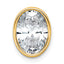 14k 2 1/2 carat Certified Lab Grown Diamond VS+ F+ Oval Complete Bezel Set Chain Slide Pendant