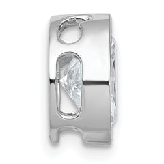 14k White Gold 3 carat Certified Lab Grown Diamond VS+ F+ Oval Complete Bezel Set Chain Slide Pendant