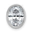 14k White Gold 3 carat Lab Grown Diamond VS+ F+ Oval Complete Bezel Set Chain Slide Pendant