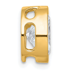 14k 3 carat Certified Lab Grown Diamond VS+ F+ Oval Complete Bezel Set Chain Slide Pendant