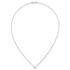14k White Gold 1/2 carat Lab Grown Diamond VS+ F+ Princess Complete 18 inch Four Prong Pendant Necklace