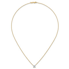 14k 3/4 carat Lab Grown Diamond VS+ F+ Princess Complete Bezel Set Chain Slide Pendant