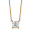 14k 1 carat Certified Lab Grown Diamond VS+ F+ Princess Complete Four Prong 18 inch Pendant Necklace