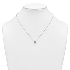 14k White Gold 2 carat Lab Grown Diamond VS/SI+ G+ Princess Complete Four Prong 18 inch Pendant Necklace