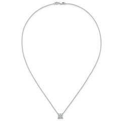 14k White Gold 2 carat Lab Grown Diamond VS/SI+ G+ Princess Complete Four Prong 18 inch Pendant Necklace
