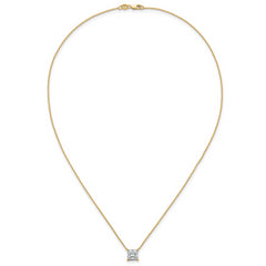 14k 2 carat Certified Lab Grown Diamond VS+ F+ Princess Complete Four Prong 18 inch Pendant Necklace