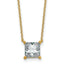 Princess Lab-Grown Diamond Necklace in 14K Yellow Gold with Open Bail (2 ct. tw.), 18 Inch - Sophia Jewelers