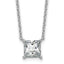 14kw 2 1/2ct Cert Lab Grown Dia VS+ F+ Princess Comp 18in Pendant Necklace