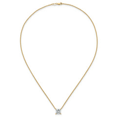 14k 2 1/2 carat Certified Lab Grown Diamond VS+ F+ Princess Complete Four Prong 18 inch Pendant Necklace