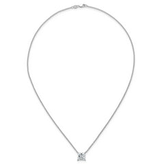 14k White Gold 3 carat Lab Grown Diamond VS/SI+ G+ Princess Complete Four Prong 18 inch Pendant Necklace