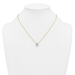 14k 3 carat Certified Lab Grown Diamond VS+ F+ Princess Complete Four Prong 18 inch Pendant Necklace