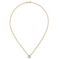 14k 3 carat Lab Grown Diamond VS+ F+ Princess Complete Four Prong 18 inch Pendant Necklace